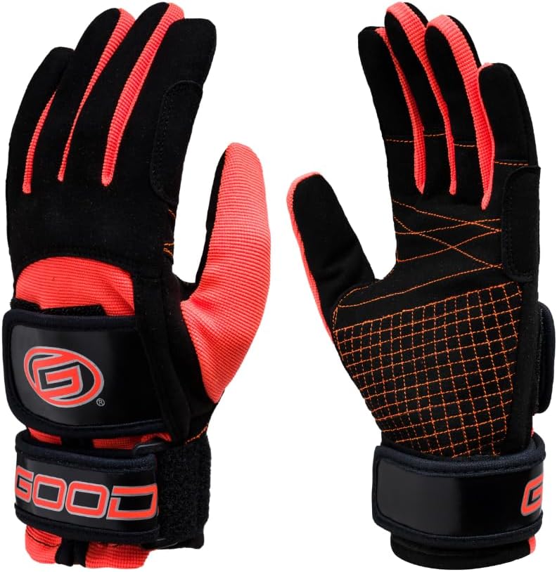 Goode Pro Water Ski Gloves – Thin, High-Performance Design with Double Stitched Amara Palm for Superior Grip, Dual Wrist Straps, Pull-Up Strap, Trusted by World Champions - Image 1
